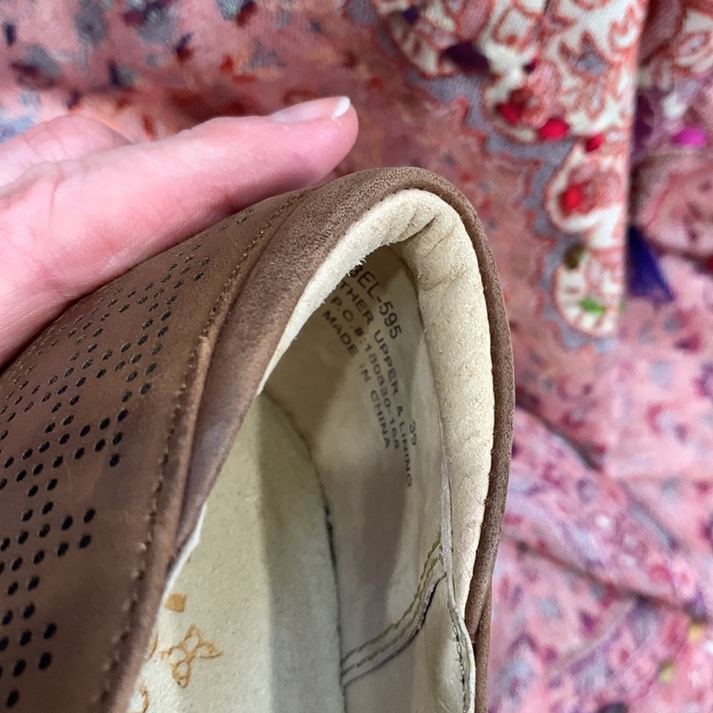 Alegria Chocolate Perforated Loafers - Picture 10 of 14